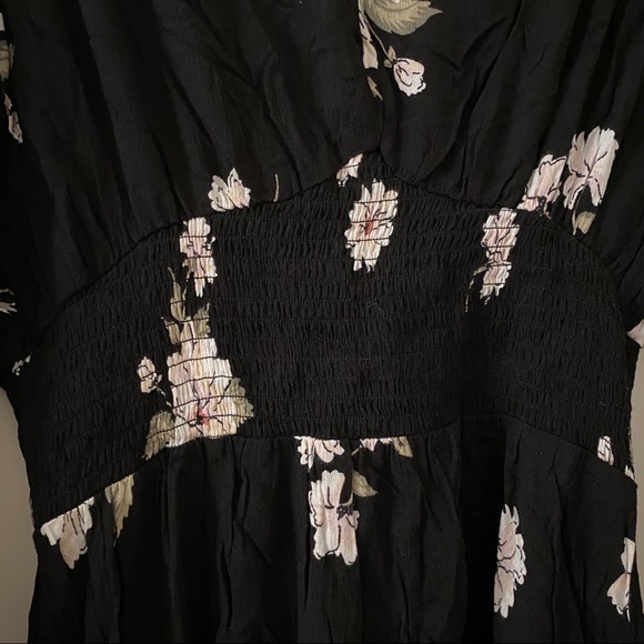 American Rag Black Floral Long Sleeve Dress Medium - Picture 5 of 8